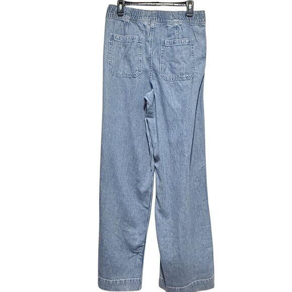 NWOT GAP High Rise Baggy Wide Leg Pull On Ultrasoft Denim Jeans Sz Medium Tall - Picture 7 of 15